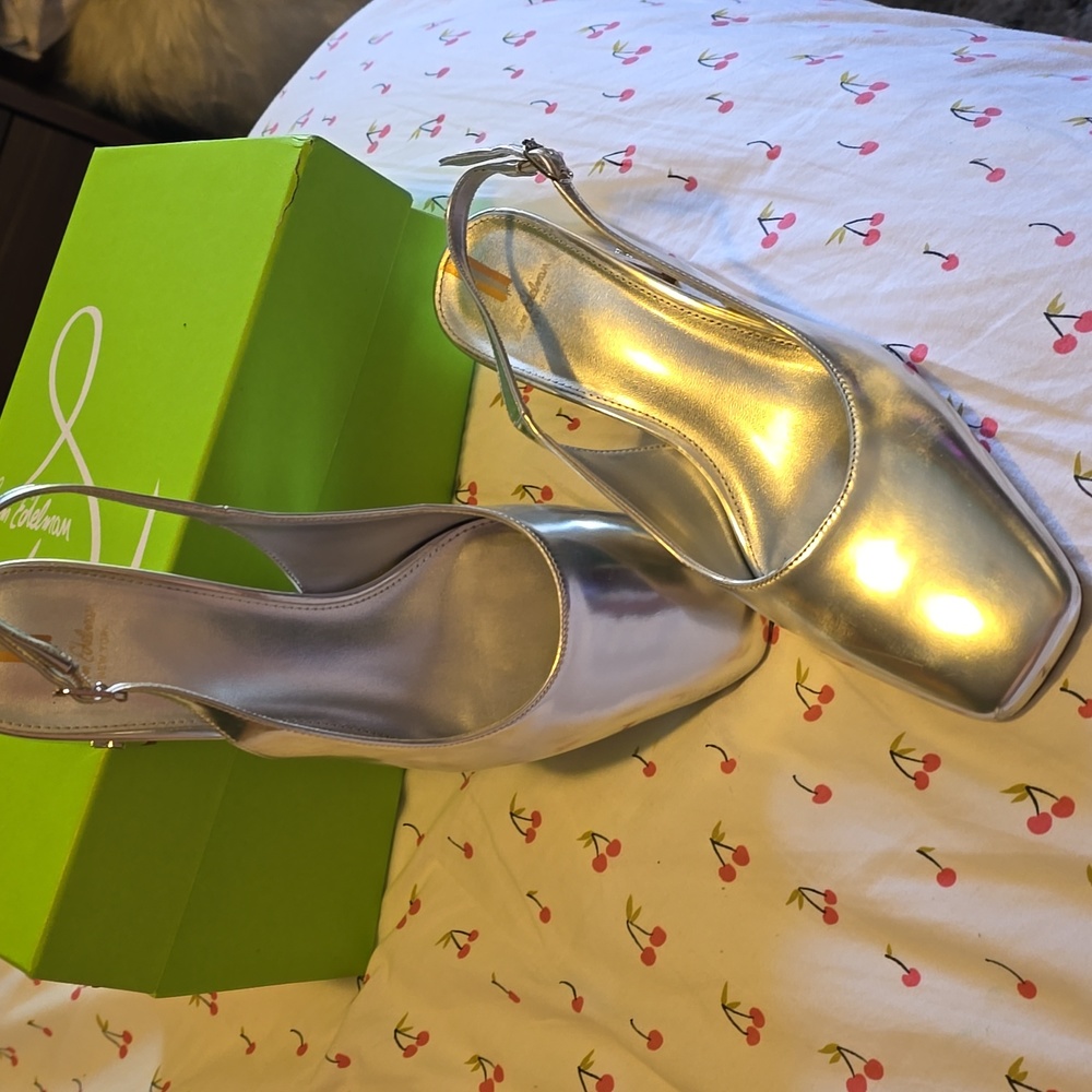 Silver sam Edelman heels